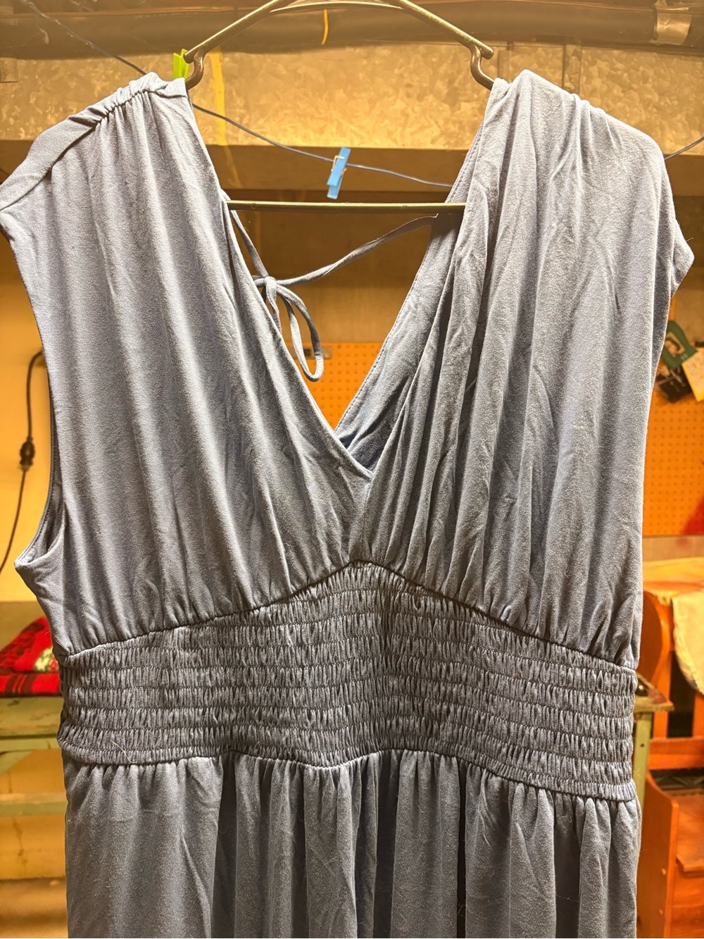 Old Navy Slate Blue Sleeveless V-Neck Jumpsuit Romper